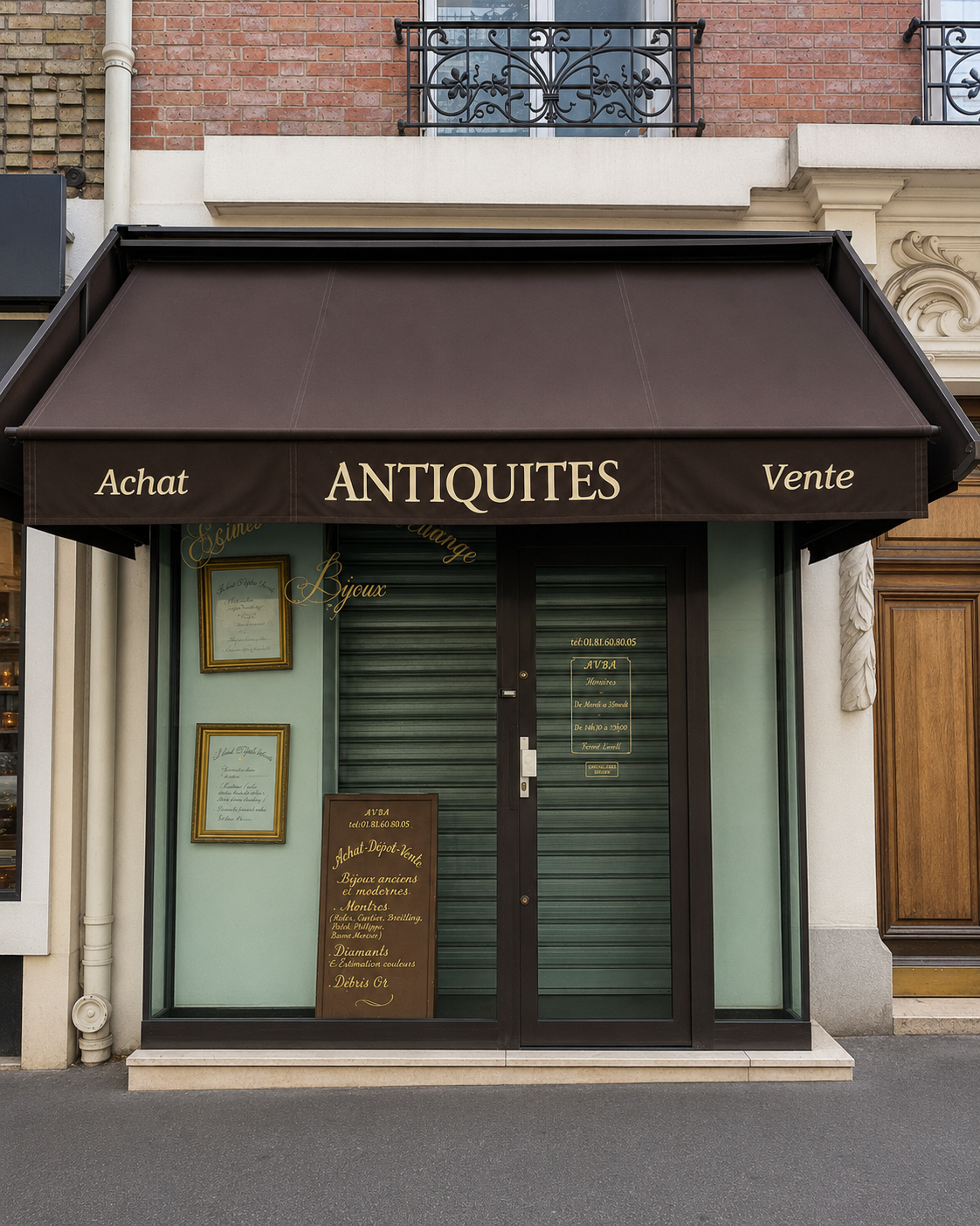 Façade de la boutique AVBA